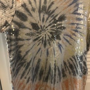 Unique sequined tie-dye t-shirt dress